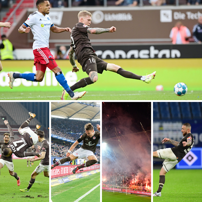 Collage Postkarten Derbysieger-Impressionen